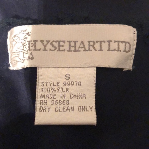 NWT Ilyse Hart LTD Pure Silk Navy Beaded Camisole - Picture 8 of 9